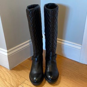 ARTURO CHIANG Quilted Black Leather Riding Boots